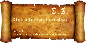 Dimitrievics Barnabás névjegykártya