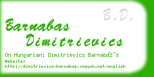 barnabas dimitrievics business card
